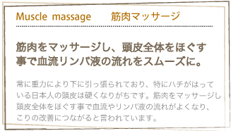 headcare ヘッドケア Muscle massage筋肉マッサージ