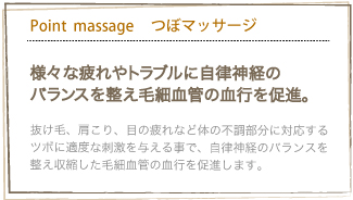 headcare ヘッドケア Point massageつぼマッサージ